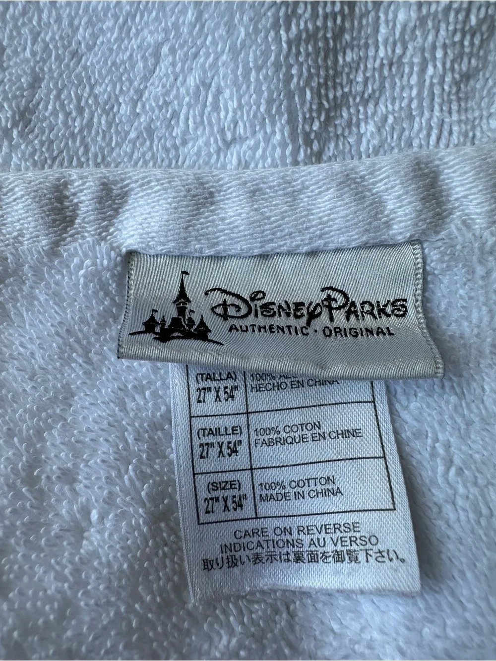 Set of Disney Parks White Embroidered Bath Towels, Elsa, Anna, and Olaf